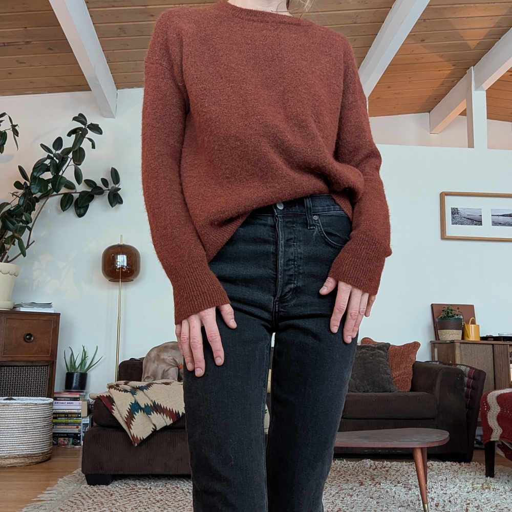 Babaton Rich Brown Wool Blend Sweater